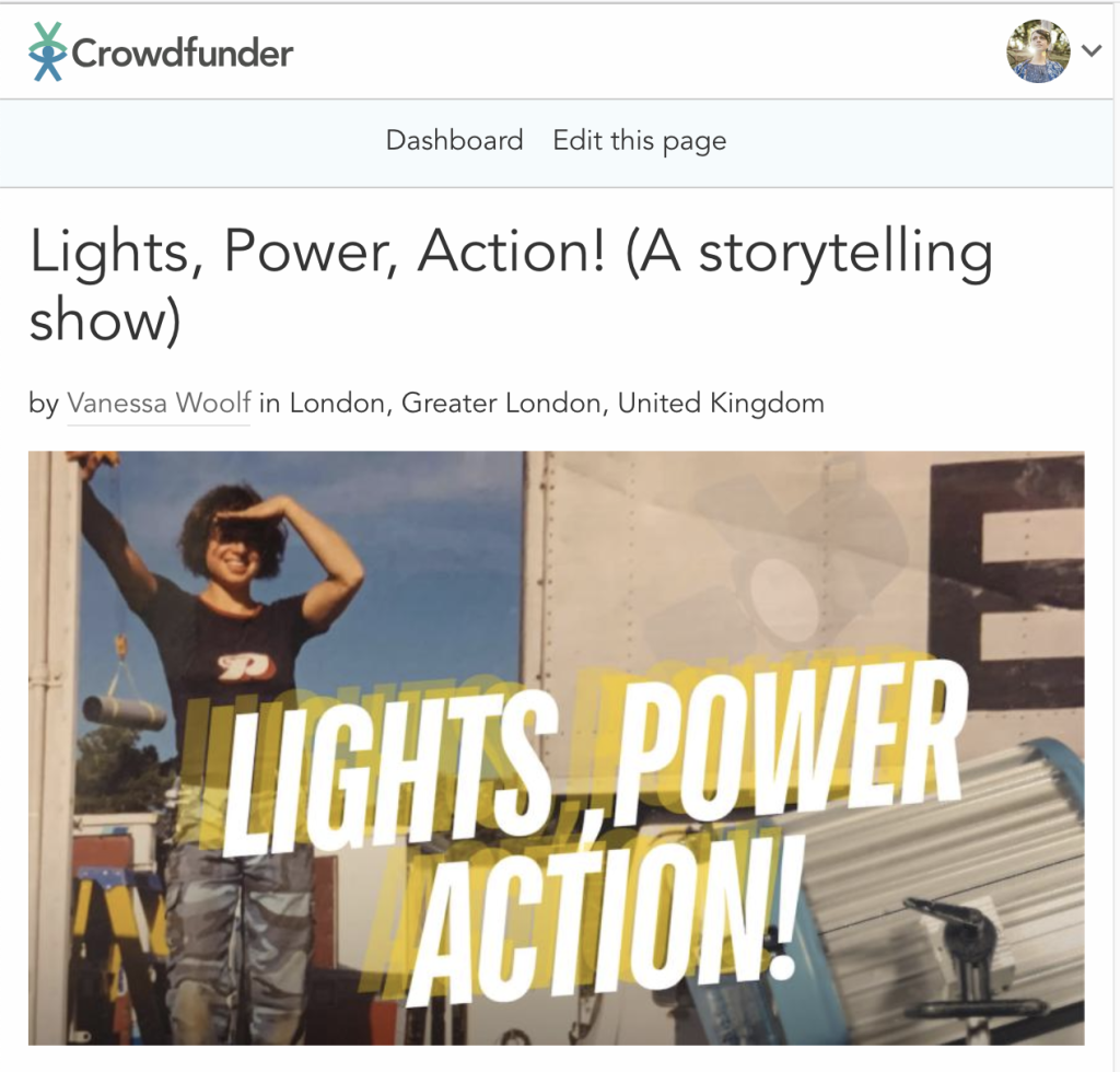 a screenshot of my crowdfunder header